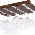 JUNJI Rustic State 4 Sectional Under Cabinet Wood Stemware Rack 12 Inch Deep