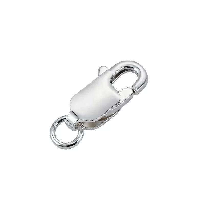 Silver Long Rectangular Parrot Trigger Clasps Square Lobster Clasp for Necklace Jewelry Findings 8mm 10mm 12mm 14mm