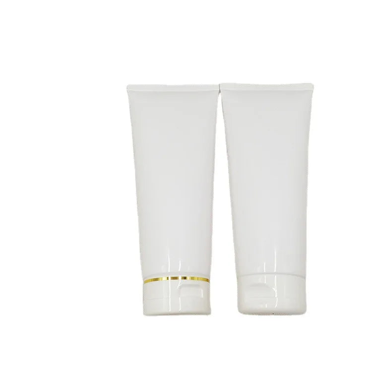 White Plastic  PE Soft Tubes 200g Cosmetic Containers Refillable Plastic Tubes UV Printing Label Airless Squeeze Bottle