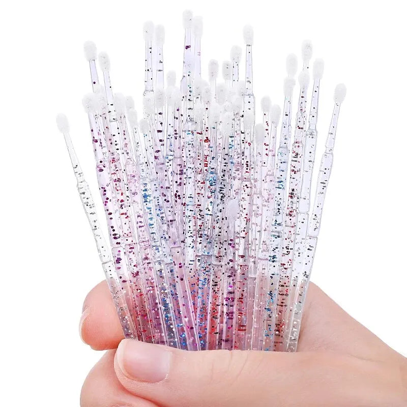 LAVA Disposable Crystal Micro Brush Mascara Wands Applicator Lash Removing Swab Makeup Brushes for Eyelash Extension Tools