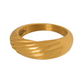 Wholesale 316L Stainless Steel Fashion Rings 18K Gold Thread with Rose Gold Plating for Engagement Party Anniversary