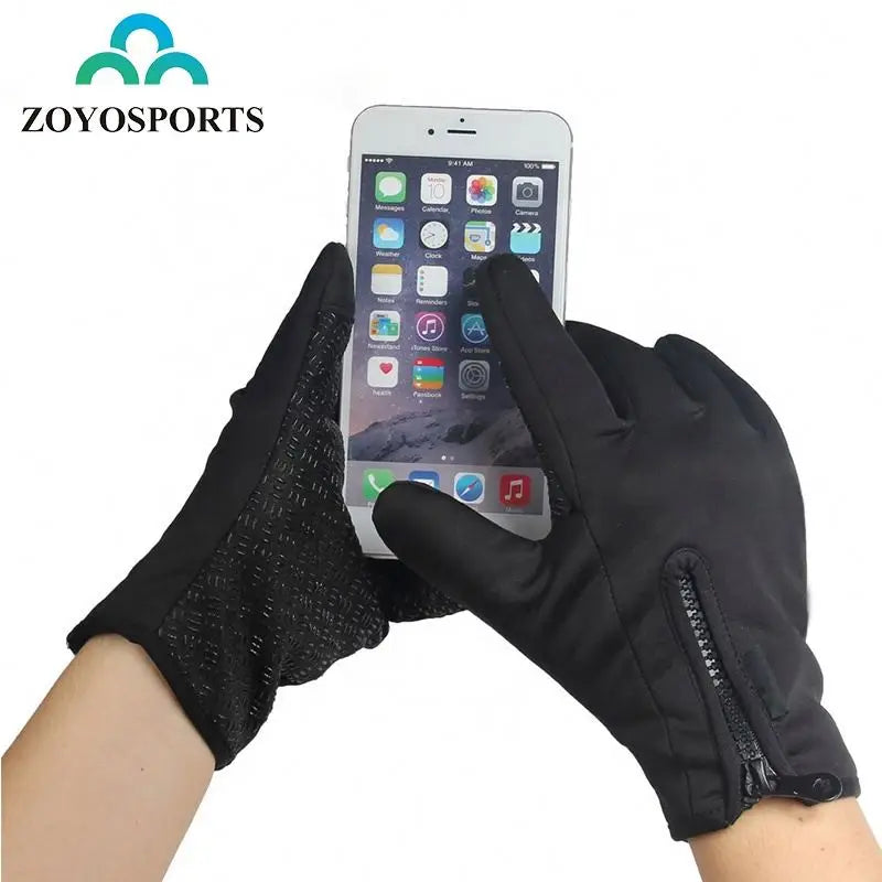 Customized Full Finger Winter Gloves Waterproof Windproof Cycling Gloves for Motorcycle Bicycle Touch Screen Function Spandex