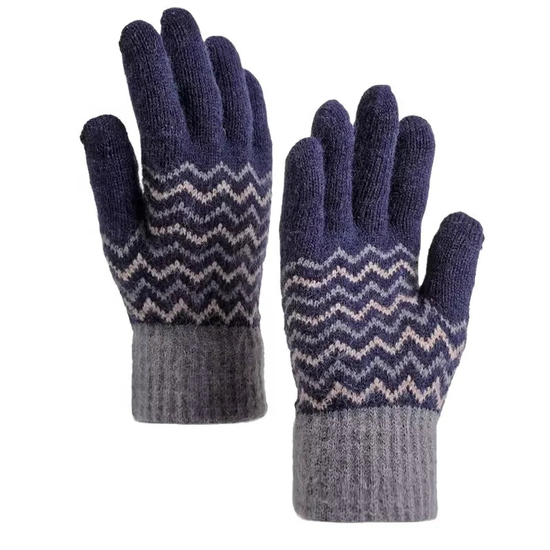 Fashion Men's Winter Touchscreen Gloves Elastic Cuff Texting Gloves Warm Knit Gloves for Cold Weather