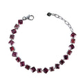 Exquisite Rhodium Plated 925 Sterling Silver Natural Pyrope Bracelet for Women Anniversary Gift