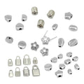 5-60pcs/bag Stainless Steel Findings Half Circle Bean Shape Large Hole Spacer Bead Connector the Buddha Bail Slide Charm Pendant
