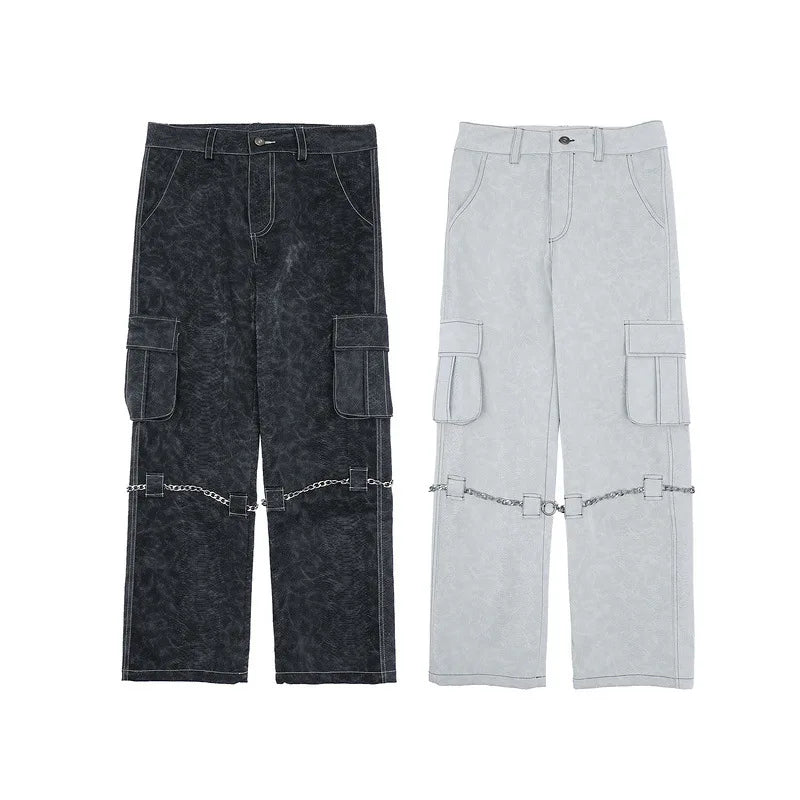 Wholesale Cargo Pants PU Leather Men's Pants & Trousers