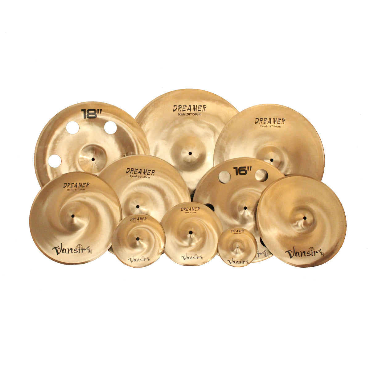 Wholesale Professional High Grade Handmade Drum Cymbals Ride Inclined Crane Jingling 14/16/18/20 Inch Cymbal Set