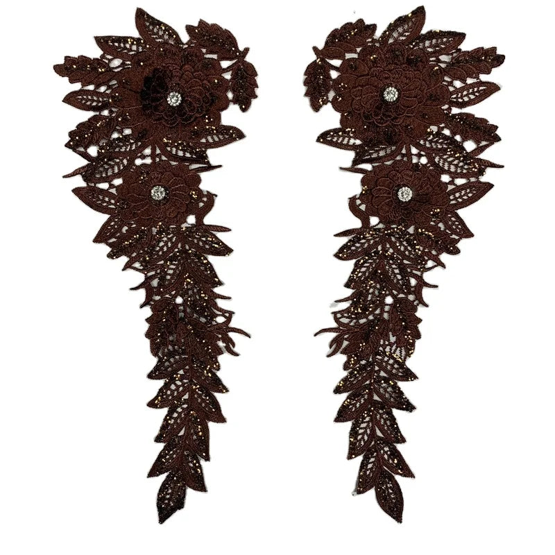Gold and Silver Thread Hand Embroidery Pair of Cheongsam Clothing Accessories