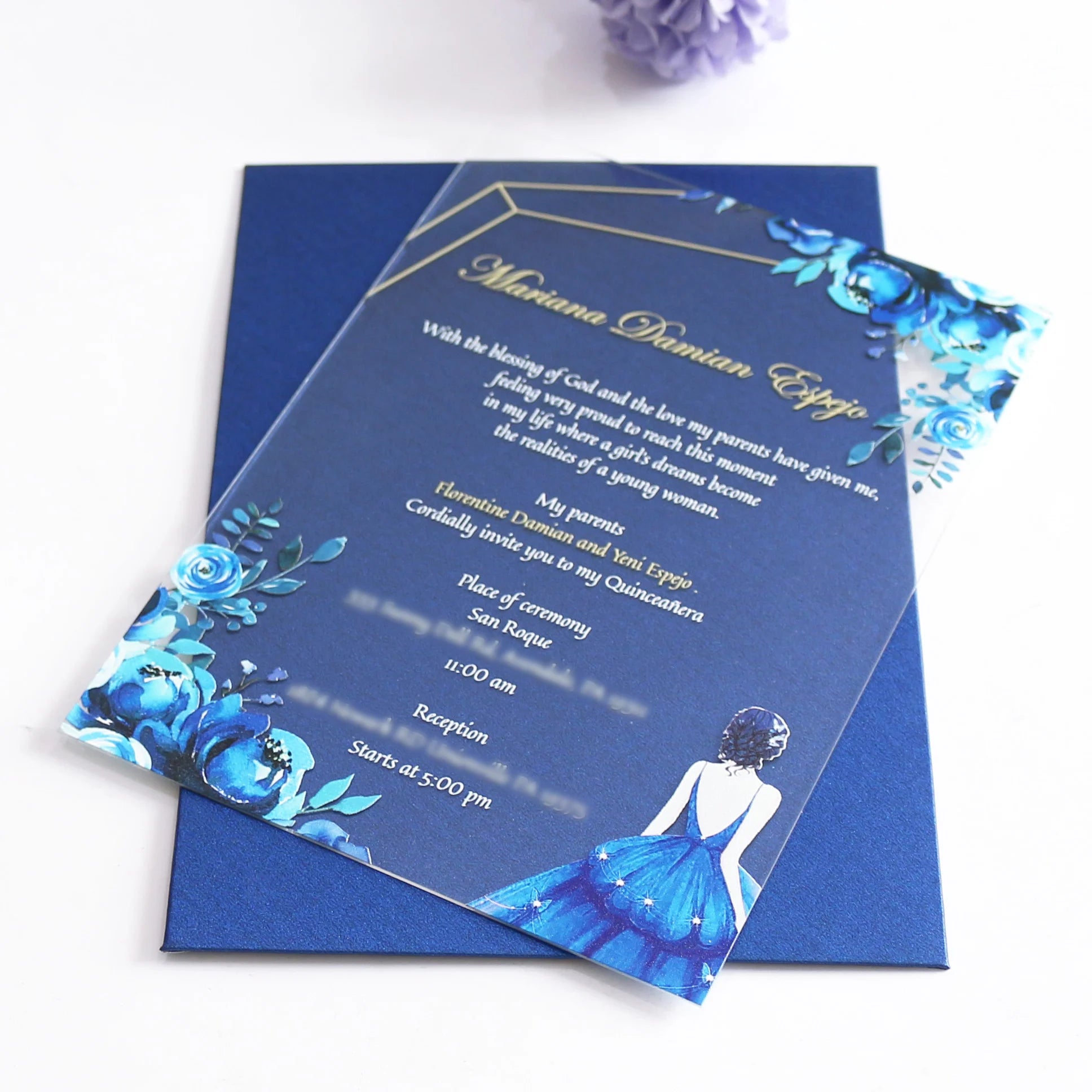 Girl's 18th Birthday Ceremony Invitations Cards with UV Printing