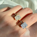 925 Sterling Silver Heavy Ring Color Zircon Geometric Square Ring for Women Hainon 736