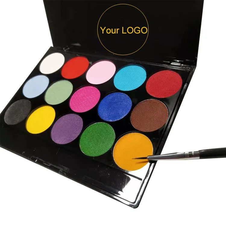 Professional Matte15 Color Face Body Paint Water Activated Cosmetic Eyeliner Makeup Washable Painting Palette