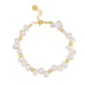 AIJIER 925 Sterling Silver Beaded Bracelet for Women Vintage White Gold Plated Freshwater AAA Grade Baroque Pearl Irregular for
