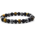 High Quality Men Bracelet Jewelry Unique Design Crown Beaded Bracelet Charm 8mm Black Beaded Magnet Bracelet