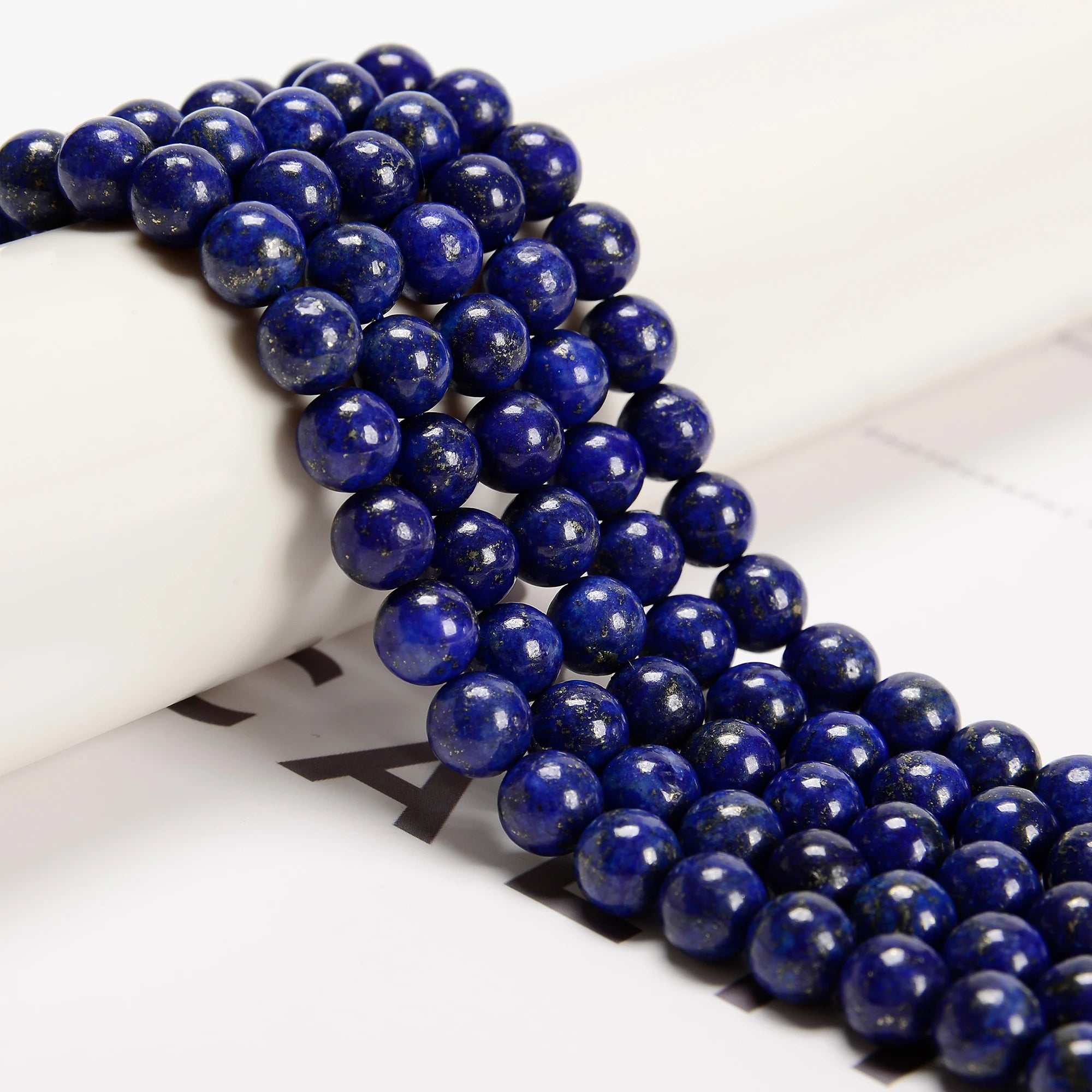 YMJ Hot Sell 4mm 6mm 8mm 10mm 12mm Lapis Lazuli Loose Bead Smooth Round Stone Beads for Jewelry Making Bracelet