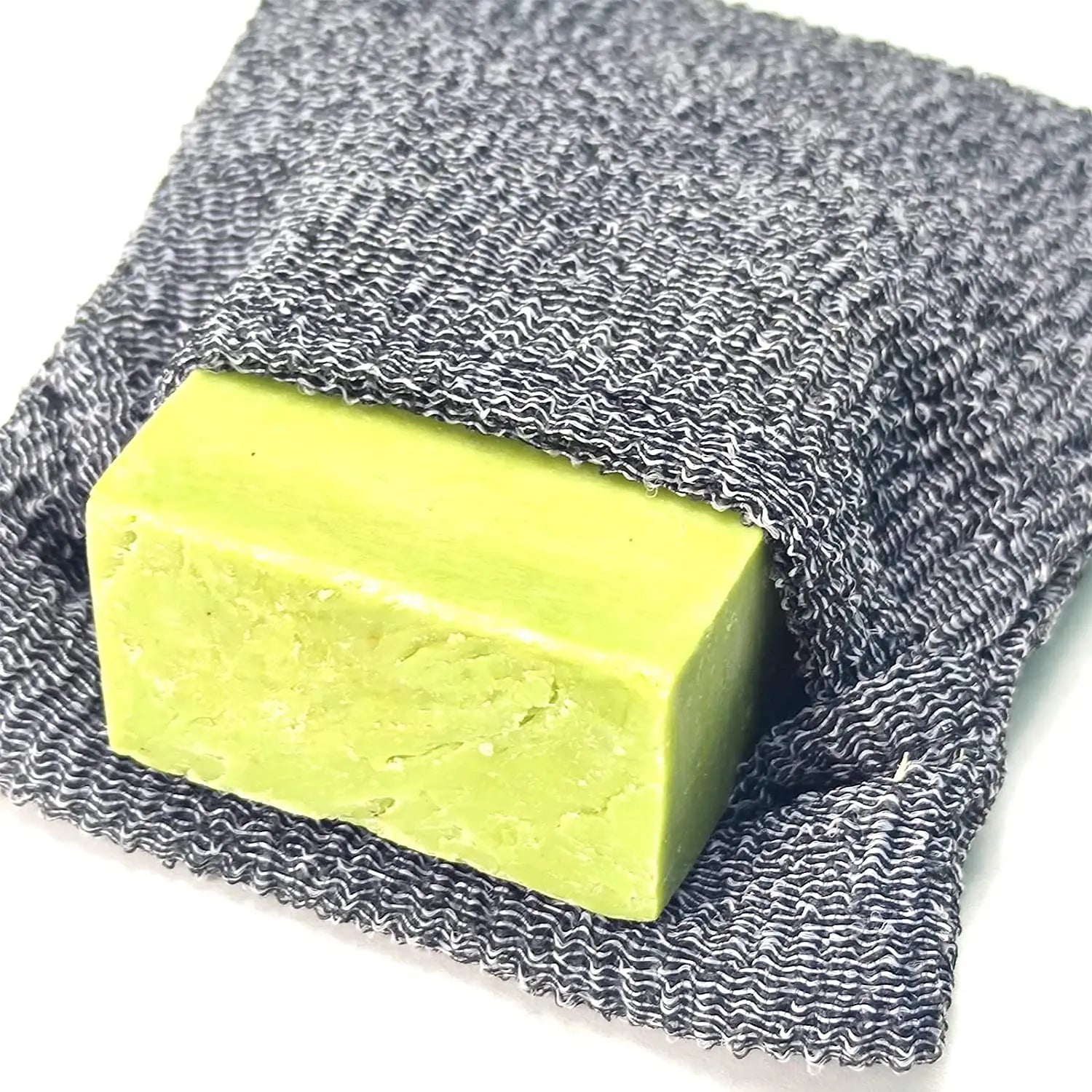 Soap Pouch NATURAFFINITE Exfoliating Sponge Soap Pocket for Bath or Shower Black