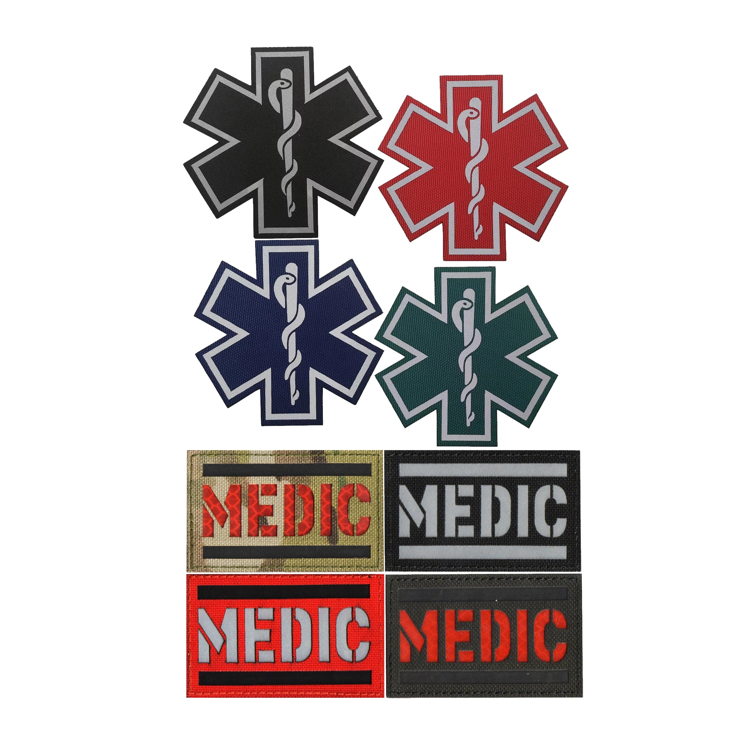 Star of Life Rescue Snake Medic Morale Armband Badges Infrared IR Identification Patches With Hook and Loop