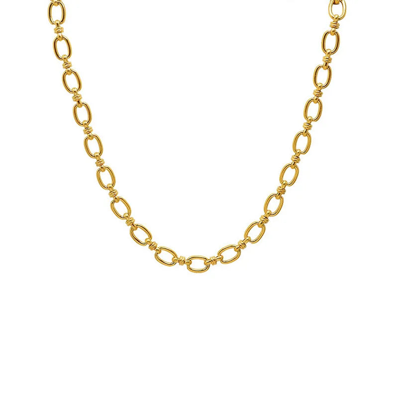 New Non Tarnish Stainless Steel Fine Jewelry Adjustable Necklace Chains Women Chain Necklace 18kt Plated Gold Chain Necklace