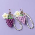 Hot Sale Flowers Crochet Key Chains Braid Puffs Flowers Grapes Car Key Chain Cute Creative Mobile Phone Pendant Bag Pendant