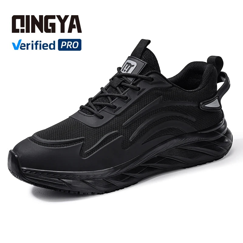 GUYISA Sports Series Fly Woven Fabric Chef Shoes Solid SRC Black Outsole with Non-Slip Design