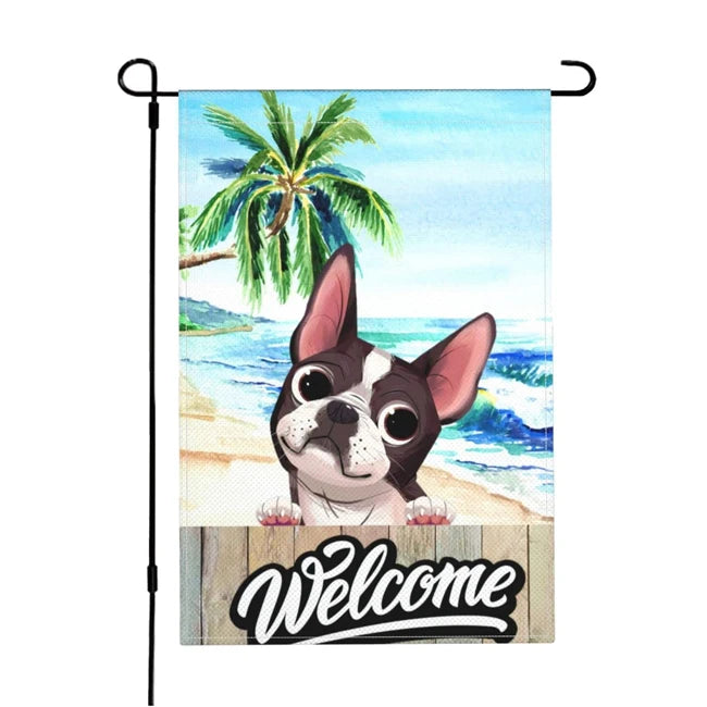 Promotional Product Hot Sale Linen Printing 30X45cm Garden Flags Small Double Sided Animal Custom Garden Flag