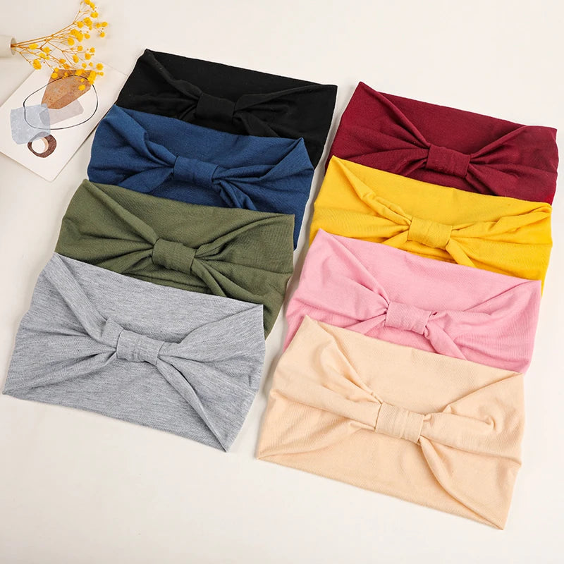 Solid Color Elastic Sport Women Headbands Pure Color Wide Yoga Hair Hoop Fashion Sweat-Absorbing Hair Band
