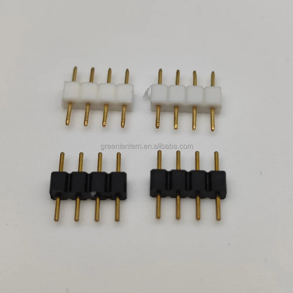 100Pcs 4Pin 5Pin 2.54mm Needle Connectors P4 P5 Black White Female Double Needle Connector for 5050 RGB RGBW LED Strip Lights
