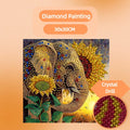 1PC 30x30cm Sunflower Elephant Wall Decor Diamond Painting Irregular Shaped Crystal Drill Animal Diamond Painting for Beginner