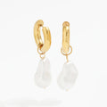 JOOLIM  Waterproof Tarnish Free High End Imitation Irregular Baroque Pearl Drop Earring Stainless Steel Jewelry