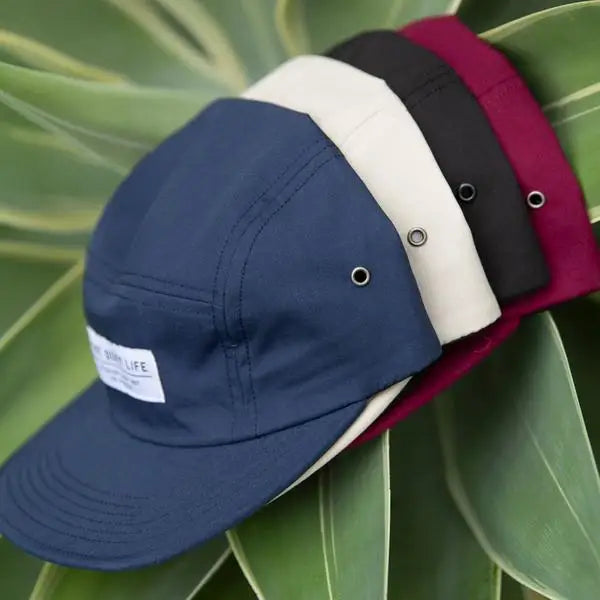 Oem Factory Quick Dry Waterproof Laser Cut Hole Rubber Patch Camper Hat Custom Logo 5 Panel Running Cap for Sports Golf Outdoor