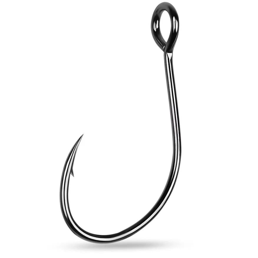 50pcs/pack Single Circle Hooks High Carbon Steel 10#-2# for Bass & Trout Lure Fishing Super Strong Saltwater Fishing Hooks