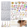 Heart Star Moon Silicone Pendant Keychain Mold Geometric Resin Earring Mold
