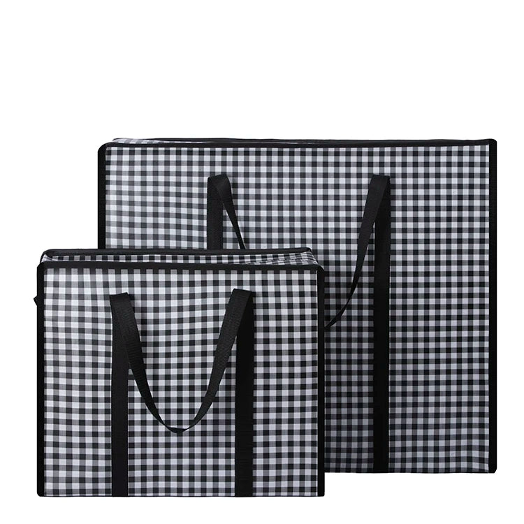 2023 Hot Selling Custom Logo Non-Woven Fabric Laminated Zipper Closure Reusable Dot Pattern Shopping Bags Customized Designs for