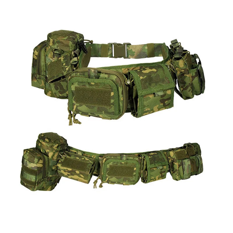 Hunting Gadget Pouch Waist Bag Adjustable Padded Patrol Duty Belt Outdoor MOLLE Belt Tactical Utility Belt with Holster