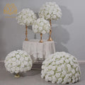 Wholesale Wedding Event Decorative Table Centerpieces Artificial Silk Flower Ball White Rose Ball for Other Wedding Decoration
