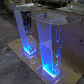 Modern Crystal Transparent Acrylic Advertising Podium Display Rack Presided Over the Ceremonial Table Service Desk