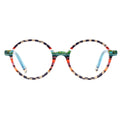 Wholesale Ready Stock Retro Round Full Rim Floral Pattern Optical Eyeglasses Frames Unisex Pure Acetate Lightweight Comfortable
