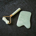 HZ Customized logo Crystal Gua Sha Xiuyan Jade Guasha and Facial Jade Roller Natural Massaging Face Tool