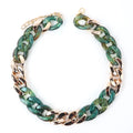 Popular Bohemia Style Colorful Necklace Simple Custom Length Chain Jade Marble  Acrylic Resin Necklace for Women Party Jewelry