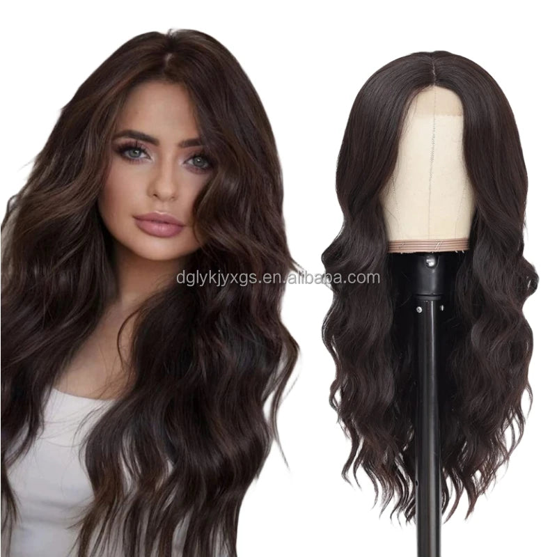 Hot Selling Deep Wave U Part Lace Wig Closure Synthetic Water Body Wave Wig for Daily Wear for Women