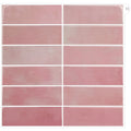 Vivid Tiles Factory Outlet Easy Apply Pink Glossy Marble Wall Tile Stickers Waterproof Detachable Ideal for Home Decor