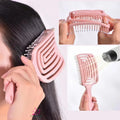 Square Hollow Out Big Bend Massage Comb Anti-static Fluffy High Cranial Roof Hair Comb Mosquito Coil Comb Household Plastic Comb
