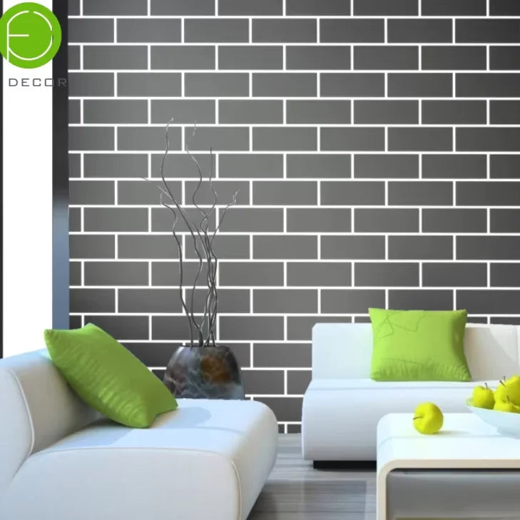 UDK Factory Price PVC Black Brick Self Adhesive 3D Wallpaper Peel and Stick Wall Sticker for Wall & Furniture Decoration