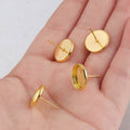 DIY Gold Color Plated Zinc Alloy Ear Stud Component for Jewelry Making Gold 12mm 1488646