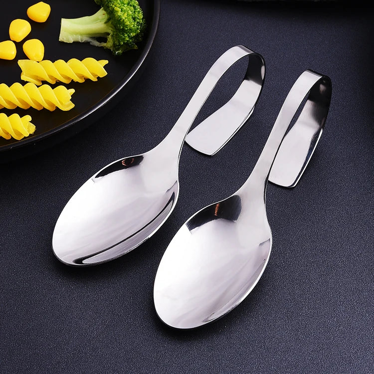 Stainless Steel Seafood Spoon Cafeteria Hot Pot Supplies Hotel Tableware Seafood Spoon Sushi Creative Hook Spoon