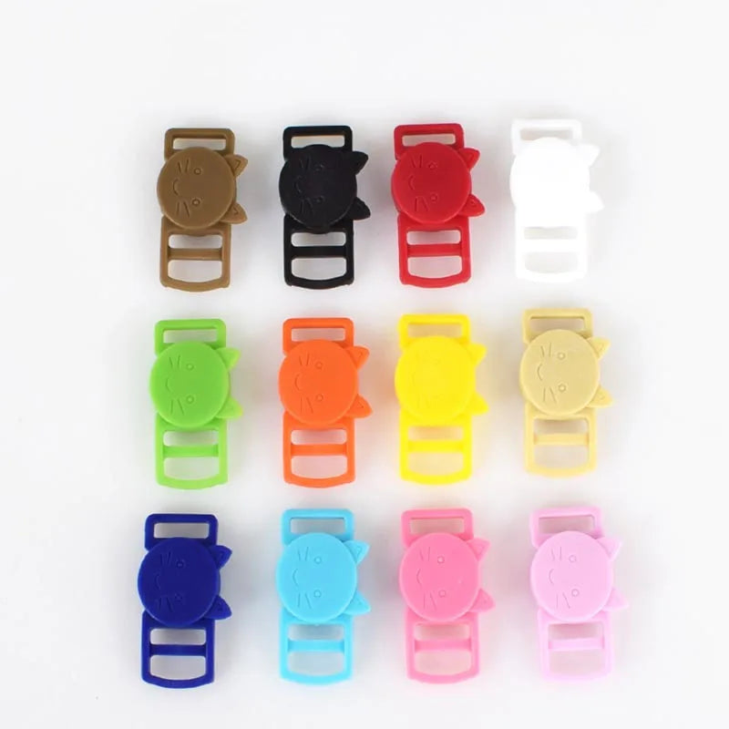 MeeTee F5-4 10mm Adjustable Plastic Buckle Cat Head Shaped Quick Release Safety Buckles Colorful Pet Collar Buckle Accessories MegaBDM