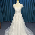Long  Ladies Lace-up Wedding Dress Robes De Marriage  Princesse En Dentelle Et En Satin Robe De Mariage  Hidjab