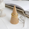 2025 Trendy Women's Gold Plated Open Band Ring Fine Jewelry 925 Silver Geometric Double Line Adjustable Ring Jewelry for Women