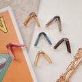 Hot Selling Medium Simple V-shaped Hollow Grab for Women Thin Hair Metal Acetate Claw Hair Clips