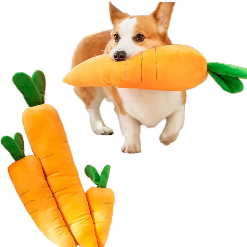 Carrot Pet Toy Simulation Plush Carrot Sound Dog Big Carrot Toy Turnip Dog Bite Resistant Boredom Relief Pet Plush Toy