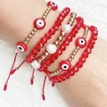 Fashion Boho Glass Faceted Crystal Brass Alloy 18k Gold Ball Bead Plated Beads D-evil Eye Charm Bracelet Set for Women